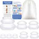 Nuanchu 8 Pcs 4 Sizes Cupping Therapy Set with Satin Bag Silicone Massage Cups Professional Cupping Therapy Vacuum Cup for Cellulite Joint Pain Muscle Pain(Clear)