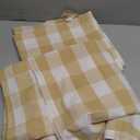 maxmill Checkered Square Tablecloth Stain Resistant Waterproof and Wrinkle Resistant Washable Heavy Weight Soft Table Cloth Gingham for Dining Room and Outdoor Use, 52 x 52 Inch Yellow and White, Set 2