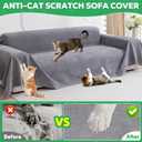 Loiion Cat Scratch Furniture Protector - Anti-Slip, Waterproof Sofa Cover to Keep Cats Off, Pet-Friendly Couch Protectors for 3 Cushion Couch, Gray Anti-Scratch Couch Cover for Pets and Kids 134"X71"