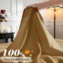 SONORO KATE 100% French Pure Linen Sheets, Breathable and Durable Linen Full Size Sheets, Anti-Tear Linen Bed Sheets, Machine Washable, 16 Inch Deep Pocket - 4 Piece (Rust, Full)