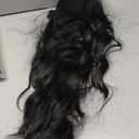 Long Black Curly Wig Middle - part Wavy Style Designed for Women Black Wig with Lifelike Hair Strands Comfortable Breathable Suitable for Parties Dances Shows Dress - up 27 Inches