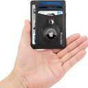 Slim Wallet AirTag Holder Minimalist Front Pocket RFID Blocking Men and Women Leather Wallets