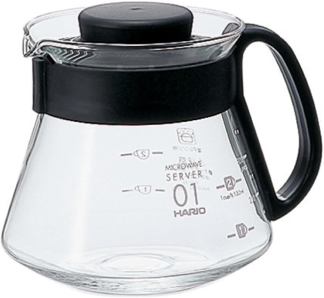 Hario V60 Glass Range Coffee Server, 360ml, Black