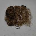 REECHO Curly Hair Extensions, 4PCS 24 inch Clip in Hair Extensions Lace Weft Short Curly Extensions Clip Ins Invisible Natural Hairpieces for Women, Light Brown with Blonde Highlights