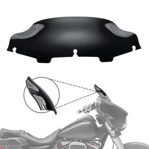 6 inch Windshield for Harley Davidson Touring Electra Glide Street Glide Tri Glide 1996-2013 Wave Windscreen (Black)