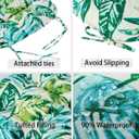 FUNHOME Outdoor Chair Cushions 19 x19 Inch,Water Resistant Tufted Seat Cushions 19",Reversible,Weather Resistant,Rounded Back Wicker Chair Cushion for Patio Garden Furniture(Palm Leaf)