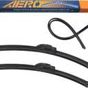 Wiper Blades, OEM Quality, Premium All-Season PTFE Rubber, Quiet & Streak-Free, J-Hook, Automotive Replacement Windshield Wiper Blades (24"+18" Pair for Front Windshield)