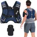 Weighted Vest for Men and Women: Sportneer 20lbs Weight Vest with Reflective Stripe Running Vest with Pocket for Workout Strength Training Fitness Muscle Building Weight Loss Weightlifting Blue