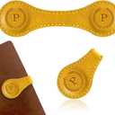 2 x Handmade Personalized Leather Magnetic Bookmark - Custom Initial Letter Design with 26 Alphabet Choices - Durable Bookmark for Readers, Book Lovers, Women & Kids