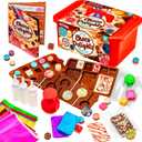 GirlZone Little Choco Delights Maker Kit, Chocolate Making Set for Kids with Candy Bar Molds, Lolly Sticks & Wrappers, Fun Creative Activity, Easter & Birthday Gift for Girls Ages 8+