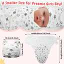 Buryeah 4 Pack Preemie Swaddle Blanket Wrap Set with Hat for Baby Boys Girls 3-7 Lbs Preemie Newborn Clothes Sleepers Cap, Medium, Star, Gray