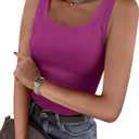 ANRABESS Womens Sleeveless Scoop Neck Tank Top Ribbed Fitted Summer Basic Slim Cute Tops 2026 Small