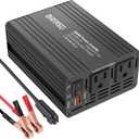 600W Inverter 12V to 110V, DC to AC Car Power Inverter for Vehicles with 65W USB-C Fast Charging 24W USB-A Dual AC Socket Adapter for Phone,Laptop,Road Trip,Long Drive,Camping