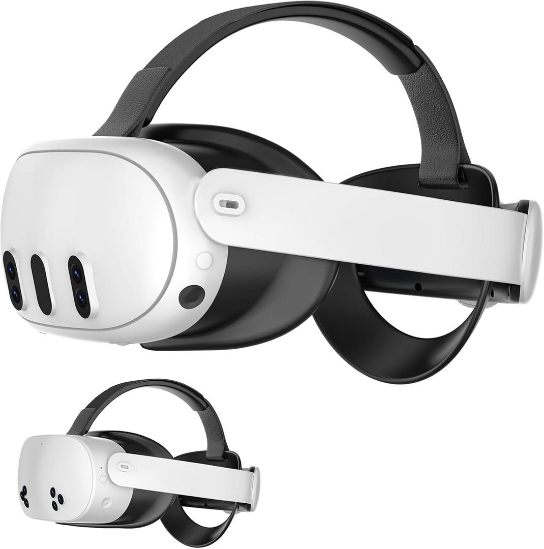 Head Strap for Met-a Quest 3/Quest 3S,Comfort Head Strap for Met-a Quest 3/Quest 3S, Adjustable Hinges, Head Rest & Soft Cushioning for Reduced Head Pressure, Enhanced Balance & Comfort
