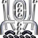 MOOSUN Universal 3" Inch Aluminum Intercooler Piping U-Pipe Kit with Coupler Black and T-Clamps