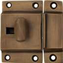 Cabinet Latch, Ideal for Cabinet Closet Kitchen Doors, Antique Cabinet Latch (1, Antique Brass)