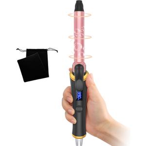 Ukliss 3/4 Inch (19mm) Mini Curling Iron | for Beach Waves & Natural Curls | Short to Medium Hair & Bobs | 30s Fast Heat & Dual Voltage, Black