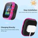 Case for SyncUP Kids Watch 2 with Tempered Glass Screen Protector, Shockproof Hard PC Bumper Protective Cover Compatible with SyncUP Kids Watch 2 (Pink/Purple/Rose Pink/White)