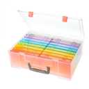 Photo Storage Box 4x6, 18 Inner Photo Case Large Photo Organizer Acid-Free Photo Box Storage Photo Keeper Photo Storage Case, Plastic Craft Storage Box for Photo Stickers Stamps Seeds (9 Colors)