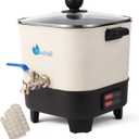 Yuuchail Wax Melter for Candle Making, 7Qts Large Wax Melting Pot with Digital Display & Non-Stick Tilted Bottom Easy Clean Up for Craft or Business