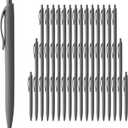 deegtran Pens Bulk, 50 Pack No Bleed Grey Barrel Click Pens, Wholesale Retractable Ballpoint Pens, Pen Medium Point, Smooth black Ink Pen, 1.0MM