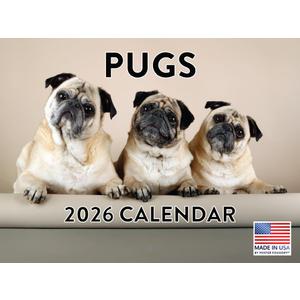 Pug Calendar 2026 Wall Monthly Pugs Gifts For Pug Lovers Women Men Mom Dad | American Made In The USA