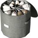 Vailando Shoe Organizer for Closet - Cylindrical Shoe Storage Organizer with Adjustable Dividers for Closet, Foldable, Gray, 1-Pack