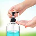 Empty Plastic Pump Bottles Dispenser 4 Pack 16oz/500ml Portable Clear BPA-Free Cylinder Shampoo Lotion Hand Pump Bottle Durable Refillable Containers