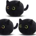 Black Cat Plush, 3Pcs Cute Mini Black Cat Stuffed Animal for Home Decoration, Soft Cat Plush Birthday for Kids Boys Girls
