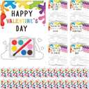 Sabary 36 Pack Valentines Day Gifts for Kids Valentines Watercolor Paint Set with Gift Cards Mini Paint Sets with Adhesive Dots for Class Exchange Prizes Party Favors for Preschool Classroom School