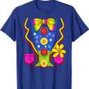 Clown Costume Circus T-Shirt (L, Navy)