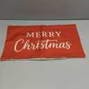 PANDICORN Merry Christmas Pillow Cover 12x20 Inch, Crimson Red Xmas Holiday Lumbar Decorative Cushion Case, Rustic Farmhouse Christmas Decor for Couch Sofa