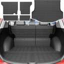 Xipoo Cargo Liner Compatible with 2013-2018 Toyota RAV4 Rear Trunk Mat Backrest Mat Car Cargo Mat Replacement for 2013-2018 Toyota RAV4 Accessories (Fit 13-18 RAV4,Rear Trunk Mat+Backrest Mat)