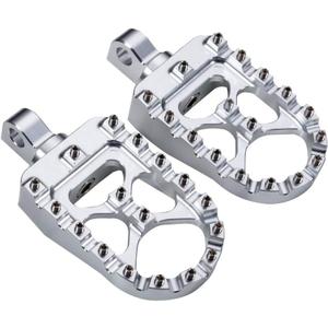Hopider CNC Wide Foot Pegs 360 Roating MX Chopper Bobber Style for harley Dyna Sportster Fatboy Iron 883,Silver