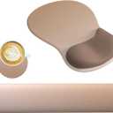 DINKY Upgrade Keyboard Wrist Rest, Mouse Pad with Non-Slip PU Base, Memory Foam Easy Typing Wrist Support Mousepad for Computer Laptop Gaming Office, Brown Mocha