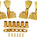 KAISH 3x3 Locking Tuners 18:1 Guitar Tuning Keys Locking Tuning Machines with Keystone Buttons for LP/Les Paul/SG/ES or Acoustic Guitars Gold