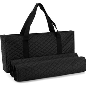 Mose Cafolo Empty American Mahjong Bag Set  Black Quilted Soft Case with 2 Wrappers for American Mahjong Tiles, Trays & Rack (Mahjong Case Only)