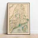 Maine - State Map, 1897 | Historical Map Print - 24in x 18in