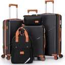 Cosbarn Luggage Sets 5 Piece Suitcases with Wheels, Suitcase Set ABS Hard Case Luggage with TSA Lock Spinner Wheels Durable Travel Luggage 5-Piece Set (20"/24"/28")