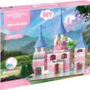 286 PCS Princess Castle Building Kit for Girls 6-12, Mini Brick DIY Craft Castle Playset, STEM Construction Toy, Pink Fantasy Castle Building Set, Creative Alternative to Popular Building Block Sets