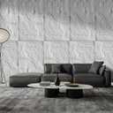 4Pcs Faux Stone Wall Panel 43.3''x23.6'',Lava Stone Design, White | PU Stone Wall Panel for Interior Wall Decor, Bedroom, Living Room, Office