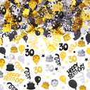 3000 Pieces 30th Birthday Confetti Number Foil Balloon 30 Table Confetti Scatters Birthday Cake Metallic Decorations for Anniversary Wedding Party