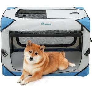 YITAHOME Collapsible Dog Crate, 4-Door Portable Travel Dog Crate with Durable Mesh Windows, Foldable Soft Dog Crate Kennel for Indoor & Outdoor(30" L x 21" W x 21" H)