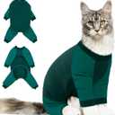 DENTRUN Cat Recovery Suit - Kitten Hair Sticky Onesie, Surgical Cone Alternative Shirts for Cats After Surgery, Prevent Hair Spreading Pajama Apparel, M