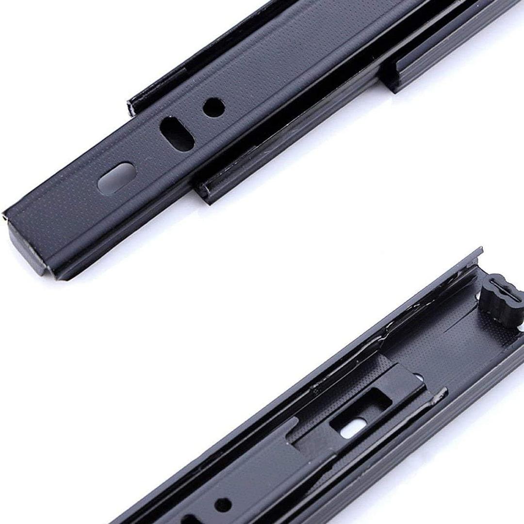 Drawer Slides 12 Inch Ball Bearing Full Extension 3 Section Slide Track Mounting Drawer Runners Slider for Cabinet Home Furniture, 2 Pack (Black 12 Inch)