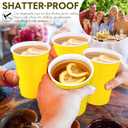 Zopeal 200 Count 18 Ounce Plastic Disposable Cups Beverage Drinking Heavy Duty Large Party Cold Drink Plastic Cups for Birthday Graduation Halloween Drinks Soda Punch Barbecues Picnics (Yellow)