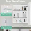 24x30 Inch Medicine Cabinet with Mirror, Recessed or Surface Mount Bathroom Medicine Cabinet with LED Lights, Anti-Fog, Memory Function, Adjustable Shelf, Dimmable Light, ETL Listed, White,Right Hinge