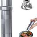 Luvan Professional Grade Pepper Grinder,External Adjustable Coarseness Manual Pepper Mill Grinder, Heavy Duty Aluminum Coarse Pepper Grinder Refillable,Spice Grinder with Stainless Steel Burrs (Gray)
