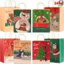 JOYIN 24 Pcs Christmas Kraft Gift Bags with Twine Handles, 10'' X 13'' X 5'' Large Xmas Goodie Goody Treat Bags for Holiday Present Wrapping, Christmas Decorations, Party Supplies Decor