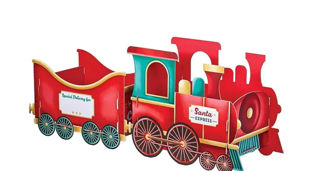 Christmas Train Set, Festive Christmas Tree Train-Deliver Holiday Cheer in Style.Whimsical Santa Gift Box Holder for Candy & Ornaments, Perfect Holiday Decor for Family Celebration